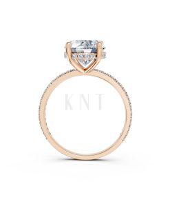 Nhẫn đính hôn đá US R319 màu vàng hồng Rose Gold thiết kế đối xứng, phong cách, ấn tượng