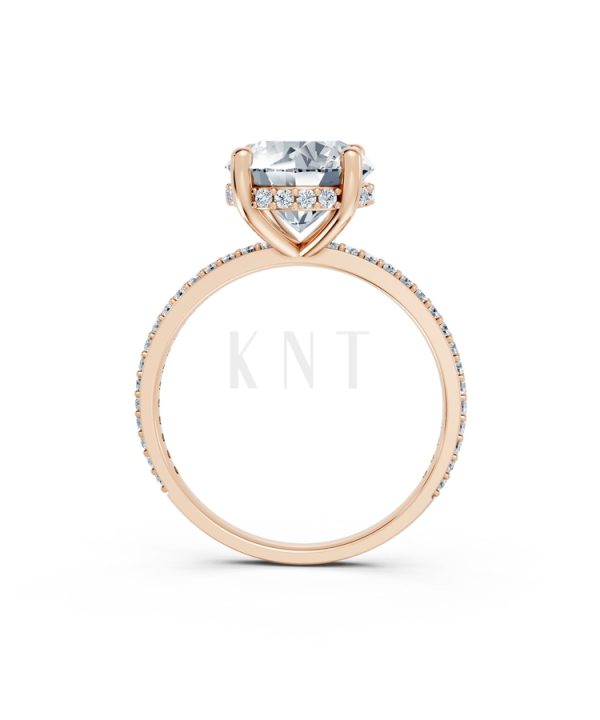 Nhẫn đính hôn đá US R319 màu vàng hồng Rose Gold thiết kế đối xứng, phong cách, ấn tượng
