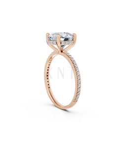Nhẫn đính hôn đá US R319 màu vàng hồng Rose Gold phong cách trẻ trung, nổi bật