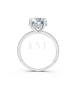 Nhẫn đính hôn đá US R319 màu vàng trắng White Gold kiểu dáng cá tính, hiện đại