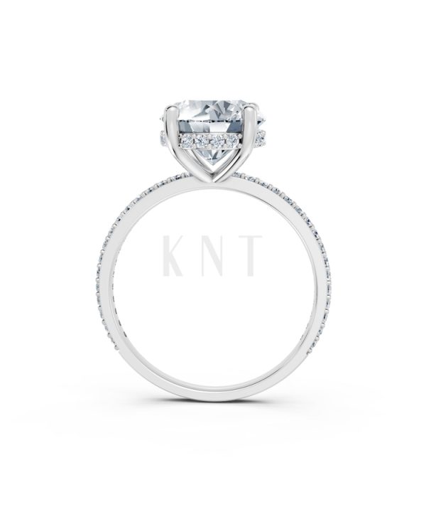 Nhẫn đính hôn đá US R319 màu vàng trắng White Gold kiểu dáng cá tính, hiện đại