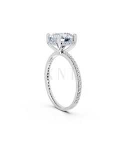 Nhẫn đính hôn đá US R319 màu vàng trắng White Gold vàng sáng, đường nét sắc sảo, tinh tế