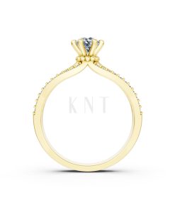 Nhẫn đính hôn R324 màu Vàng Gold thiết kế tinh xảo, độc đáo