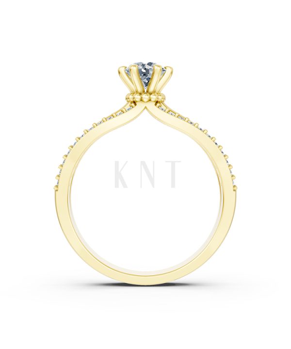 Nhẫn đính hôn R324 màu Vàng Gold thiết kế tinh xảo, độc đáo