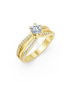 Nhẫn đính hôn R324 màu Vàng Gold thiết kế tinh tế, sang trọng