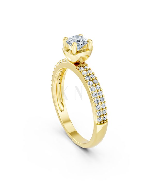 Nhẫn đính hôn R325 màu Vàng Gold vàng 10K/14K/18K/607 cao cấp, thanh lịch