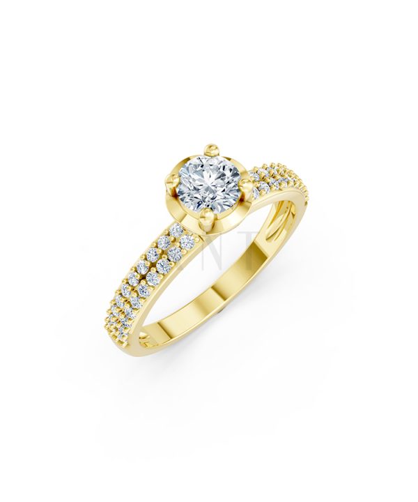 Nhẫn đính hôn R325 màu Vàng Gold thiết kế tinh tế, sang trọng