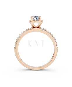 Nhẫn đính hôn R325 màu vàng hồng Rose Gold phong cách trẻ trung, nổi bật