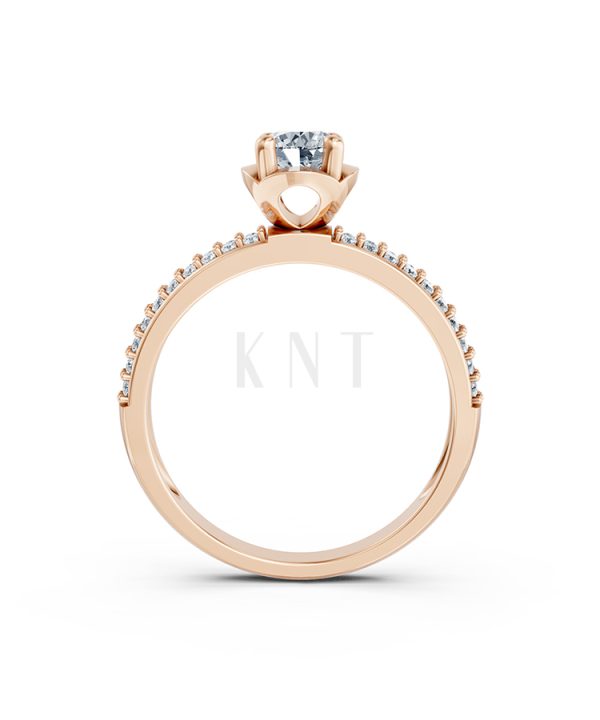 Nhẫn đính hôn R325 màu vàng hồng Rose Gold phong cách trẻ trung, nổi bật