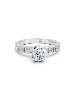 Nhẫn đính hôn R325 màu vàng trắng White Gold vàng sáng bóng, thiết kế trẻ trung