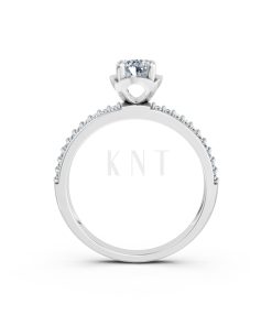 Nhẫn đính hôn R325 màu vàng trắng White Gold vàng sáng, đường nét sắc sảo, tinh tế