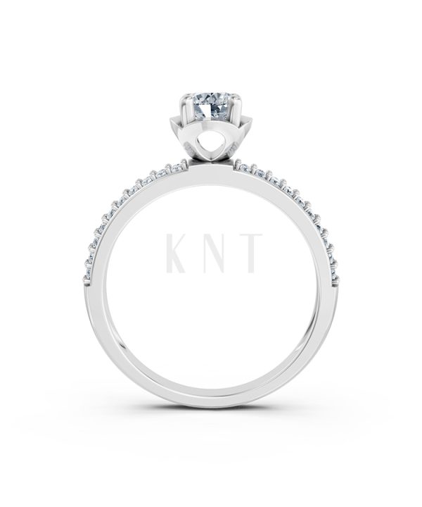 Nhẫn đính hôn R325 màu vàng trắng White Gold vàng sáng, đường nét sắc sảo, tinh tế