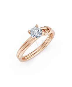 Nhẫn đính hôn đá cao cấp R326 – Aaliyah màu vàng hồng Rose Gold họa tiết ấn tượng, cá tính