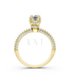 Nhẫn đính hôn đá US R327 màu Vàng Gold thiết kế tinh xảo, độc đáo