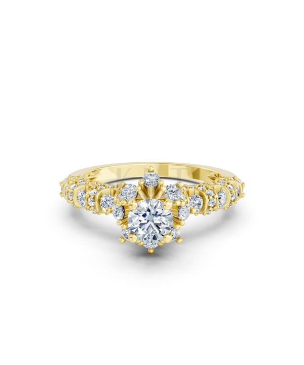 NHẪN ĐÍNH HÔN R328 màu Vàng Gold thiết kế tinh xảo, độc đáo