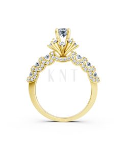 NHẪN ĐÍNH HÔN R328 màu Vàng Gold vàng 10K/14K/18K/607 cao cấp, thanh lịch