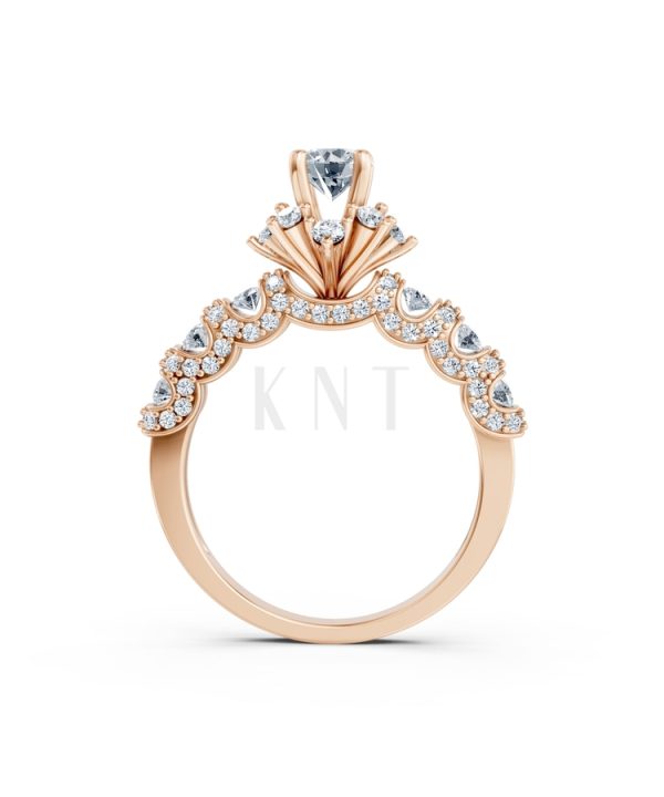 NHẪN ĐÍNH HÔN R328 màu vàng hồng Rose Gold phong cách trẻ trung, nổi bật