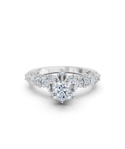 NHẪN ĐÍNH HÔN R328 màu vàng trắng White Gold vàng sáng bóng, thiết kế trẻ trung