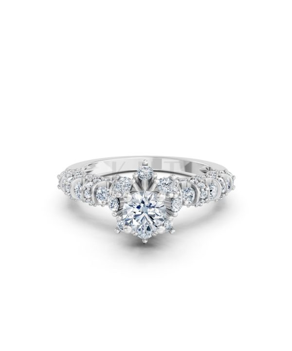 NHẪN ĐÍNH HÔN R328 màu vàng trắng White Gold vàng sáng bóng, thiết kế trẻ trung