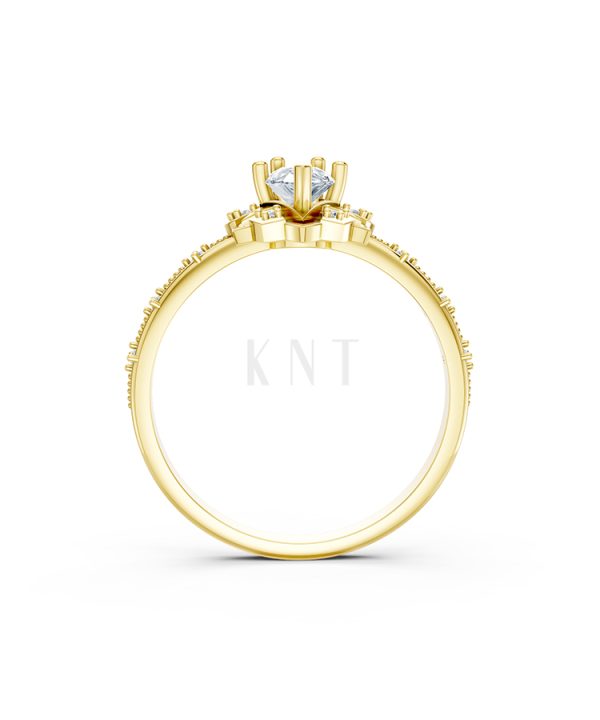 Nhẫn đính hôn WINTER R331 màu Vàng Gold đính đá trắng, thiết kế phá cách, sang trọng