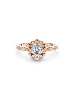 Nhẫn đính hôn WINTER R331 màu vàng hồng Rose Gold thiết kế đối xứng, phong cách, ấn tượng