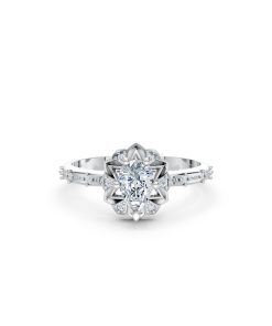 Nhẫn đính hôn WINTER R331 màu vàng trắng White Gold vàng sáng bóng, thiết kế trẻ trung