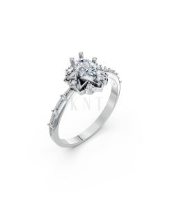 Nhẫn đính hôn WINTER R331 màu vàng trắng White Gold kiểu dáng hiện đại, nổi bật