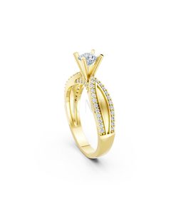 Nhẫn đính hôn R332 màu Vàng Gold vàng 10K/14K/18K/607 cao cấp, thanh lịch