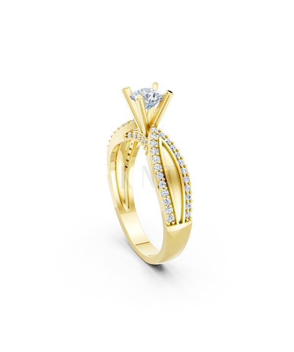 Nhẫn đính hôn R332 màu Vàng Gold vàng 10K/14K/18K/607 cao cấp, thanh lịch