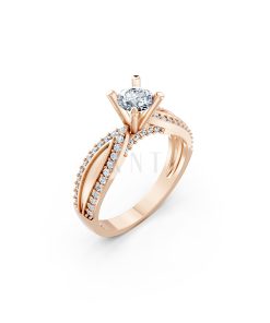 Nhẫn đính hôn R332 màu vàng hồng Rose Gold họa tiết ấn tượng, cá tính