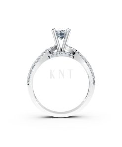 Nhẫn đính hôn R332 màu vàng trắng White Gold kiểu dáng cá tính, hiện đại