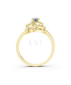 Nhẫn đính hôn đá cao cấp R333 màu Vàng Gold thiết kế phá cách, sang trọng