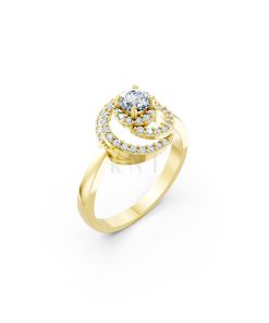 Nhẫn đính hôn đá cao cấp R333 màu Vàng Gold thiết kế tinh tế, sang trọng