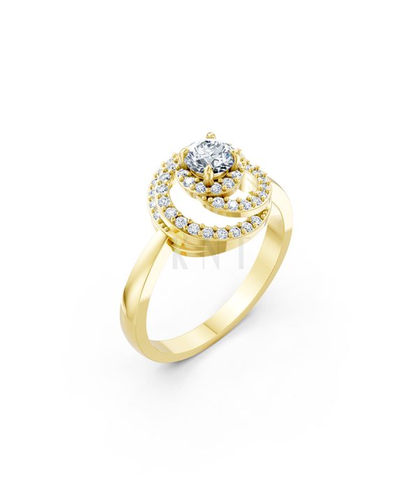 Nhẫn đính hôn đá cao cấp R333 màu Vàng Gold thiết kế tinh tế, sang trọng