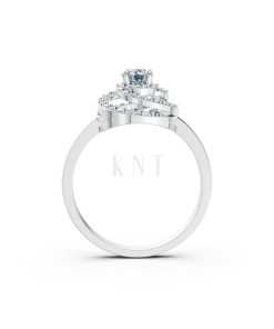 Nhẫn đính hôn đá cao cấp R333 màu vàng trắng White Gold vàng sáng bóng, thiết kế trẻ trung