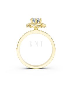 Nhẫn đính hôn đá US R335 – ALYSON màu Vàng Gold đính đá trắng, thiết kế phá cách, sang trọng