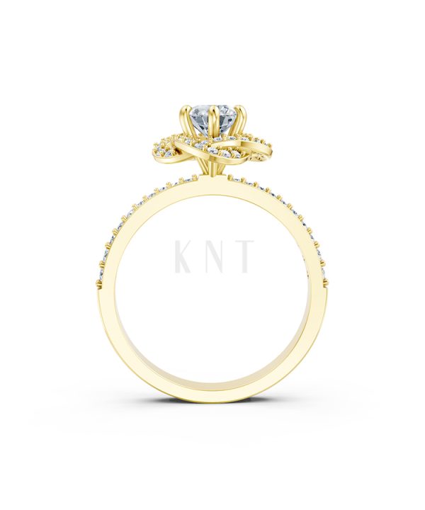 Nhẫn đính hôn đá US R335 – ALYSON màu Vàng Gold đính đá trắng, thiết kế phá cách, sang trọng