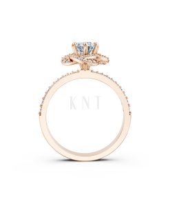 Nhẫn đính hôn đá US R335 – ALYSON màu vàng hồng Rose Gold cặp đôi, phong cách trẻ trung, nổi bật