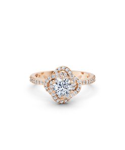 Nhẫn đính hôn đá US R335 – ALYSON màu vàng hồng Rose Gold thiết kế đối xứng, phong cách, ấn tượng