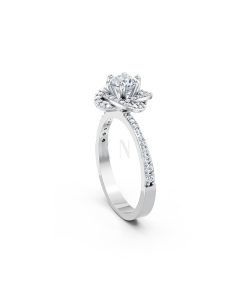 Nhẫn đính hôn đá US R335 – ALYSON màu vàng trắng White Gold vàng sáng, đường nét sắc sảo, tinh tế