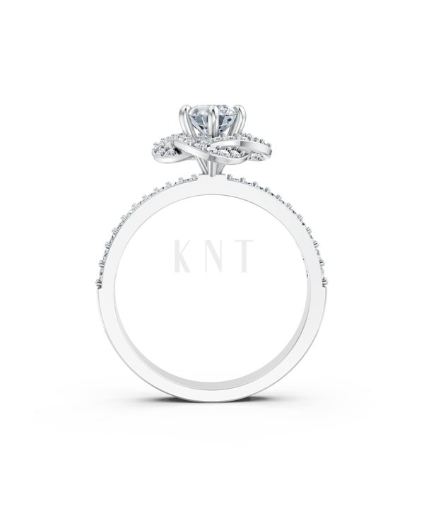 Nhẫn đính hôn đá US R335 – ALYSON màu vàng trắng White Gold kiểu dáng cá tính, hiện đại