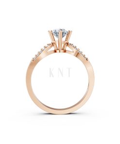 Nhẫn đính hôn đá US R336 – ALORA màu vàng hồng Rose Gold thiết kế đối xứng, phong cách, ấn tượng