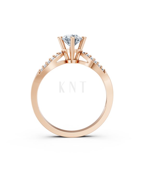 Nhẫn đính hôn đá US R336 – ALORA màu vàng hồng Rose Gold thiết kế đối xứng, phong cách, ấn tượng