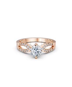 Nhẫn đính hôn đá US R336 – ALORA màu vàng hồng Rose Gold phong cách trẻ trung, nổi bật