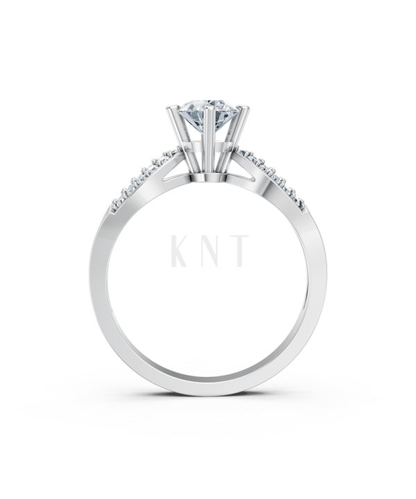 Nhẫn đính hôn đá US R336 – ALORA màu vàng trắng White Gold vàng sáng, đường nét sắc sảo, tinh tế