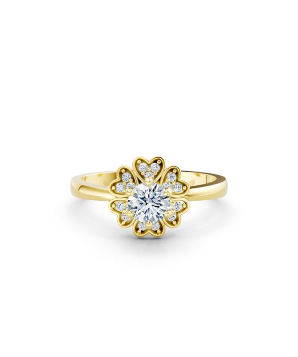 Nhẫn đính hôn R339 màu Vàng Gold vàng 10K/14K/18K/607 cao cấp, thanh lịch