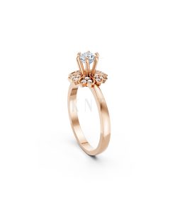 Nhẫn đính hôn R339 màu vàng hồng Rose Gold phong cách trẻ trung, nổi bật