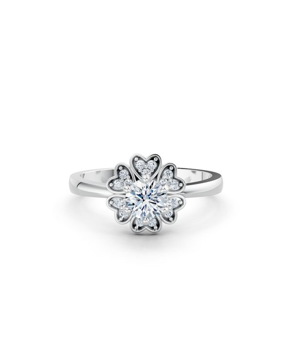 Nhẫn đính hôn R339 màu vàng trắng White Gold kiểu dáng cá tính, hiện đại