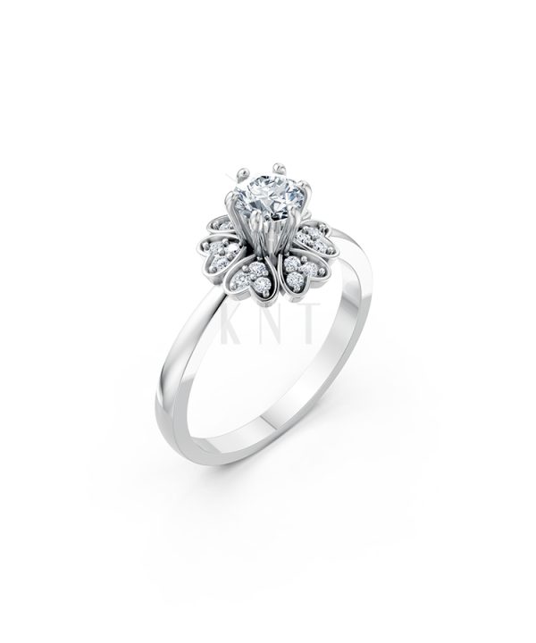 Nhẫn đính hôn R339 màu vàng trắng White Gold kiểu dáng hiện đại, nổi bật