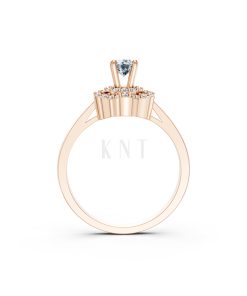 Nhẫn đính hôn R340 màu vàng hồng Rose Gold thiết kế đối xứng, phong cách, ấn tượng